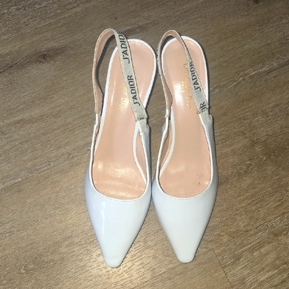 Cristian Dior Cream Slingback Heels 39 - Picture 1 of 4